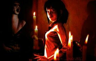 Wallpaper Fear The Victim Candles Ghost Otherworldly