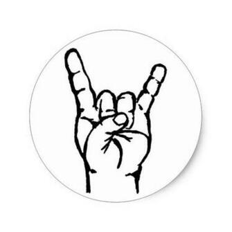 Metal Horns Skeleton Sticker