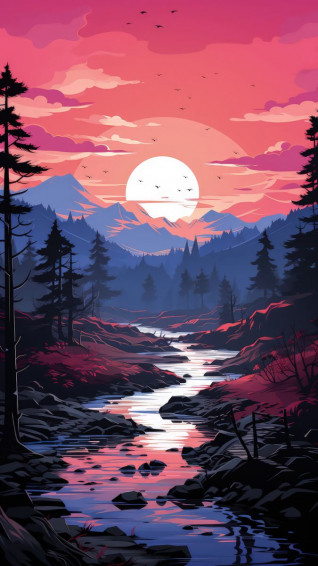 HD Nature Wallpaper Anime Scenery City iPhone