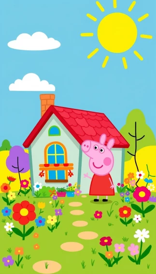 Peppa Pig House Wallpaper