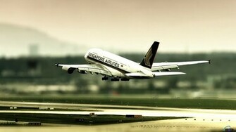 Wallpaper Singapore Airlines A380 Takes Off From Zurich