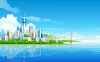 3d Effect City Wallpaper Tower