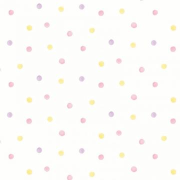 Watercolour Polka Dots By Albany Pink Yellow Wallpaper