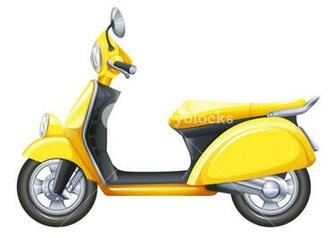 Illustration Of A Yellow Scooter On White Background Royalty