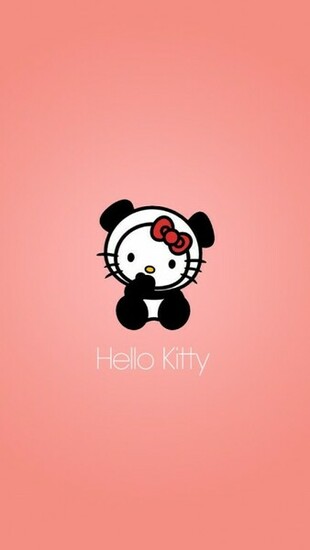 Cute Hello Kitty With Pink Background iPhone 5s 5c Wallpaper
