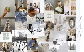 January Moodboard Desktop Wallpaper In Aesthetic