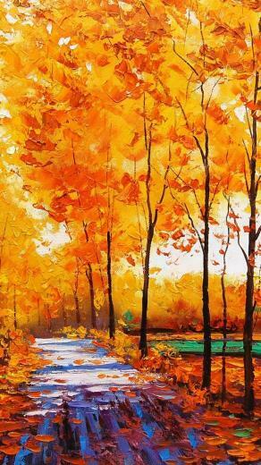 Golden Yellow Path iPhone 5s 5c Wallpaper