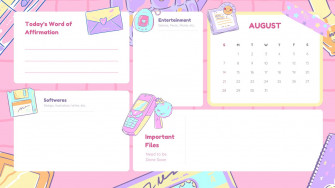 Cute And Organized Desktop Organizer Wallpaper For A Tidy