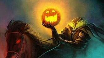 Pumpkin Head In The Scary Halloween Night
