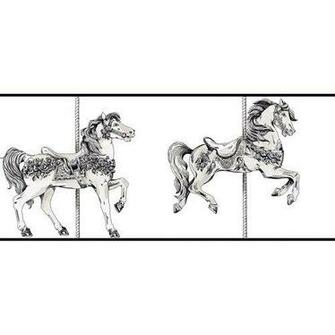 York Wallcoverings Peek A Boo Carousel Horse Toile Wallpaper Border