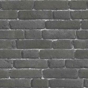 Muriva Brick Charcoal Wallpaper J301 At Wilko