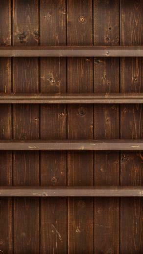 Wooden Shelves iPhone Wallpaper Top