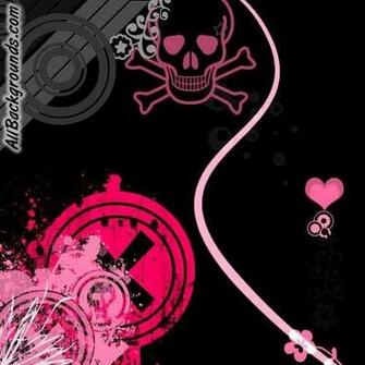 Skulls And Girl Background Myspace