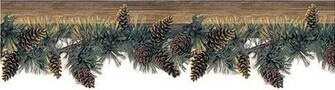 Pinecone Cabin Lodge Bathroom Accessories Wallpaper Borders