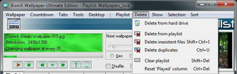 Delete From Playlist Will Erase The Selected Wallpaper Only