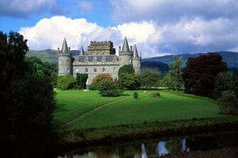 Chateau And Forest Wallpaper Stock Photos