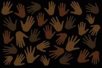 Many Hands On Dark Background Stop Racism Black Lives Matter