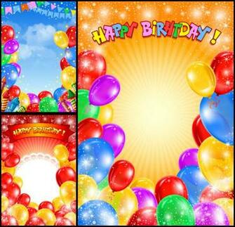 Happy BirtHDay Background With Balloons Vector Graphics