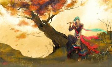 Anime Boy Playing The Flute