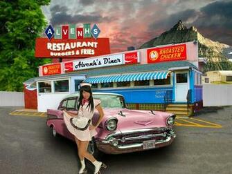 1950s Diner Wallpaper A S Scenic From