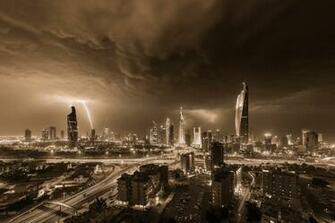 Kuwait Thunderstorm Sepia HD Wallpaper Background Image