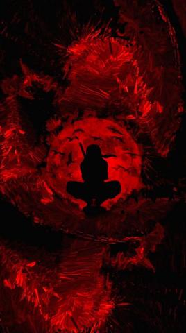 Itachi Uchiha Red Moon Shinobi 4k Vertical Wallpaper