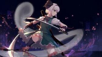 Desktop Wallpaper Youmu Konpaku Warrior With Swords Anime Girl