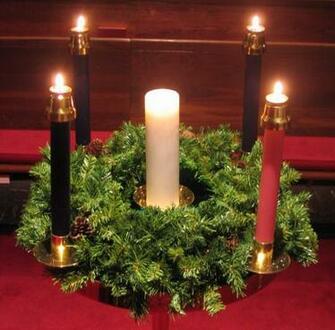 Catholic Advent Wallpaper Lit On The Wreath