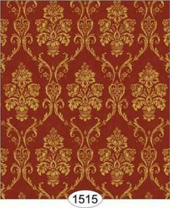 Details About Dollhouse Miniature Wallpaper Camilla Damask In Gold On
