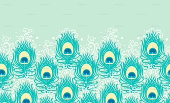 Peacock Feathers Matching Border Wallpaper Oksancia Spoonflower