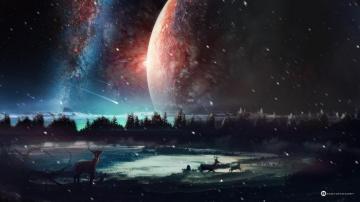 Deer Planet 4k Wallpaper