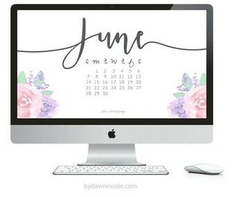 June Printable Calendar Desktop Wallpaper Bydawnnicole