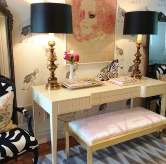 Beware The Moon Ostrich Wallpaper Eclectic Entrance Foyer Bijou And