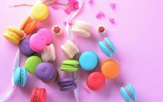 Wallpaper Macarons Sweets Food Colorful 4k