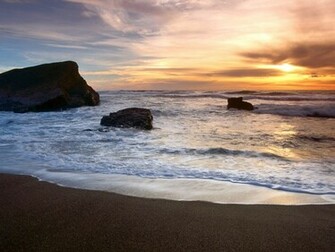Beach Sunset Wallpaper Which Is Under The