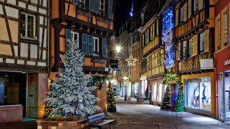 Desktop Wallpaper France New Year Colmar Spruce Christmas