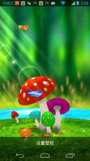 Mushrooms 3d Live Wallpaper Has Mushroom Grass Trees Rivers Butterfly