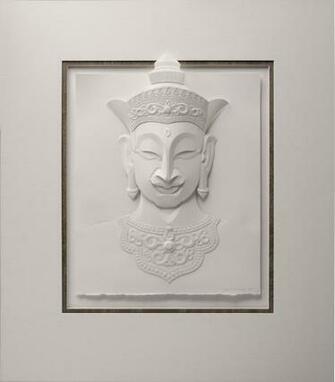 Calvin Nicholls Crowned Buddha With Background Bfk Deckle Edged