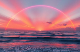 Sunset Ocean Rainbow Wallpaper
