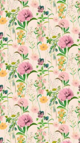 Original Flowered Wallpaper My Fair Lady Yellow Ochre Le