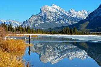 Vermillion Lakes Banff Desktop Wallpaper