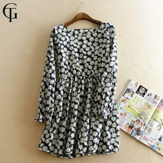 De Lino Del Algod N Boho Vestido Largo La Manga Vintage Floral