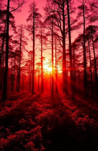 Red Forest Wallpaper