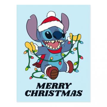 Stitch Christmas Lights Postcard Drawing Cute