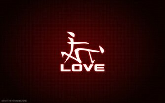 Love Word Japanese Letters Funny Red Simple HD Widescreen Wallpaper