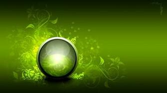 Green Circle Surrounded By Swirls Wallpaper