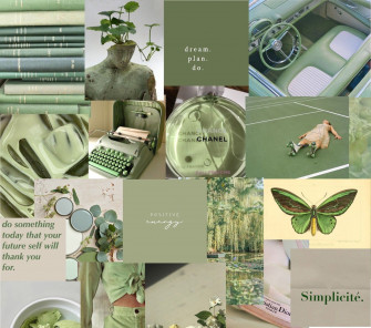 Sage Green Photo Wall Kit Olive Aesthetic Wallpaper