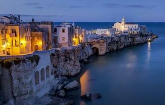 Wallpaper Sea Rocks Building Italy Apulia The Adriatic