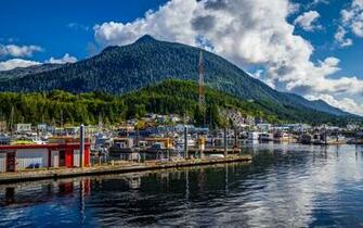 Desktop Wallpaper Alaska Ketchikan Hill Pier Cities