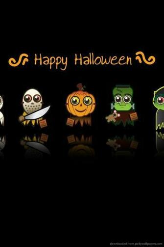 Halloween Cute Characters Wallpaper For iPhone